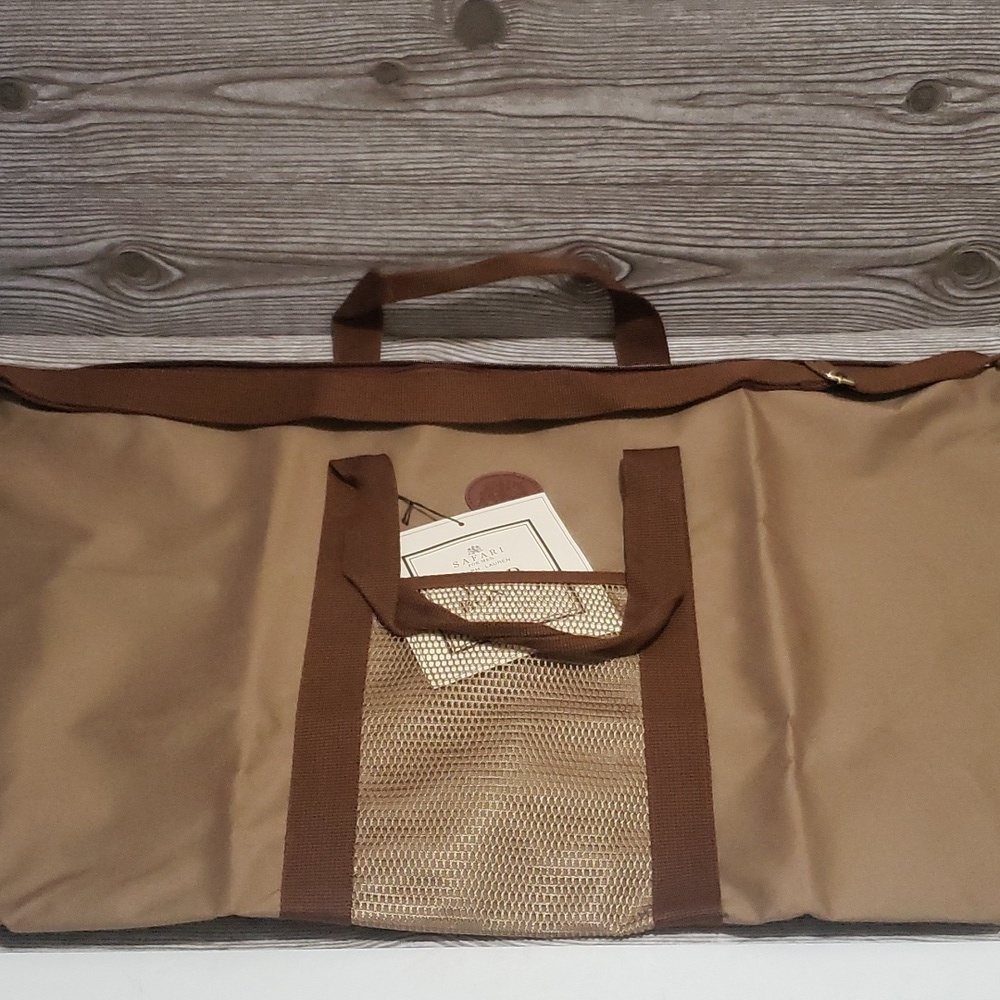 Ralph Lauren tan canvas new travel unisex big bag